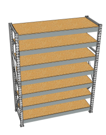 Стеллаж грузовой СГР 2500x1500x600 7 полок (ДСП)