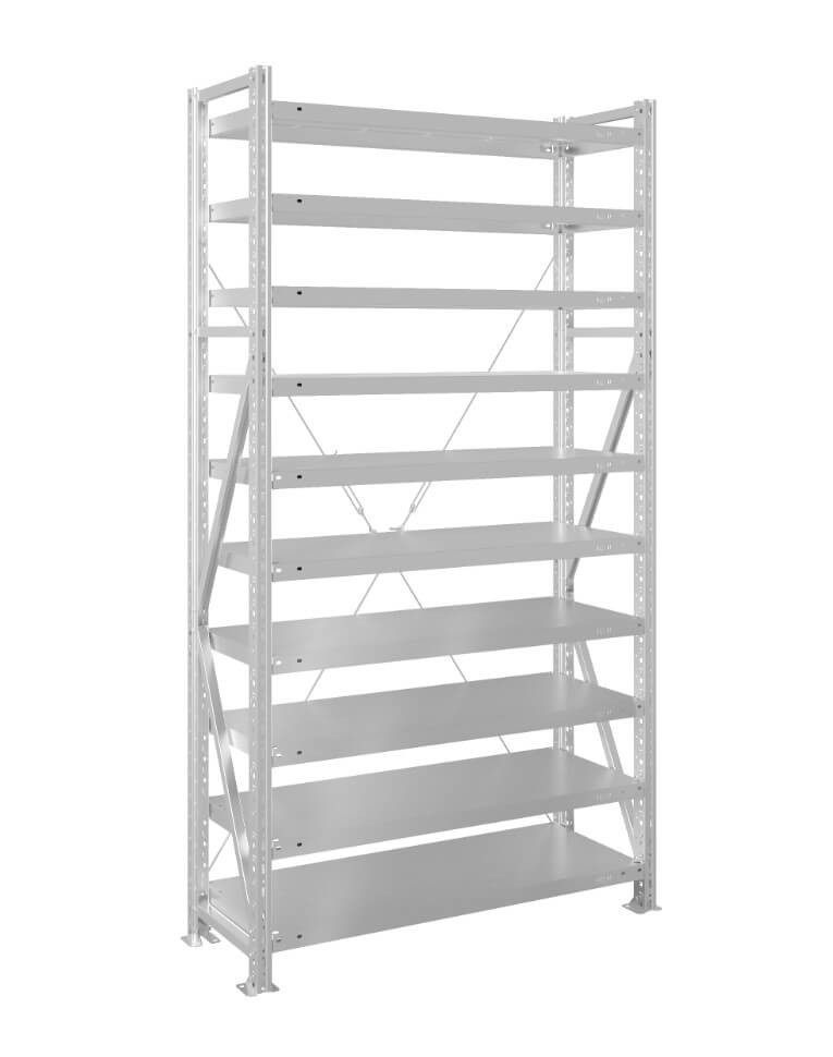 Стеллаж MS U 2000x700x400 10 полок (200 кг, металл) купить в Котласе