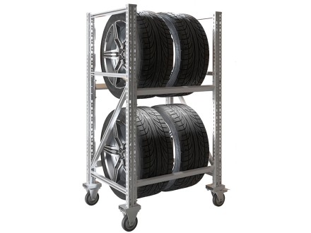 Стеллаж MS PRO 1350/781X606 передвижной для хранения до 4 шин купить в Котласе