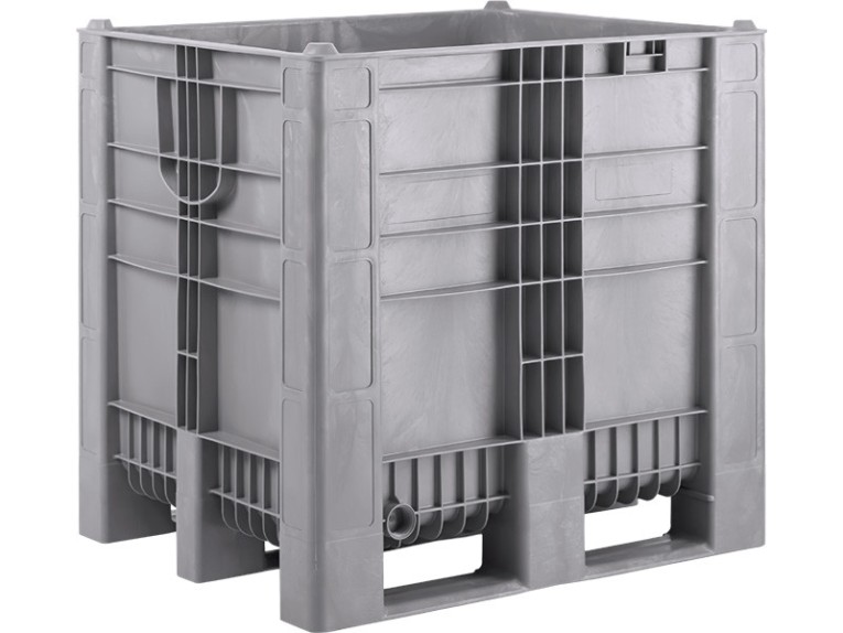 BoxPallet 1200х1000х1140 сплошной, на 3-х полозьях серый купить в Котласе