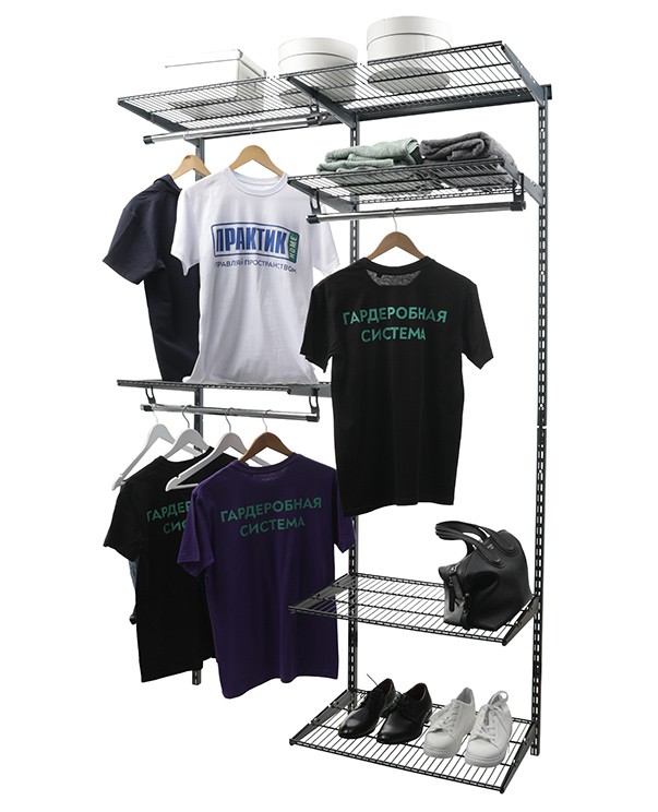 Гардеробная система Практик Home Optima G120 графит купить в Котласе Гардеробная система Практик Home Optima G120 графит купить в Котласе