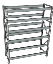 Стеллаж грузовой СГР 2500x1200x600 6 полок (без настила) Стеллаж грузовой СГР 2500x1200x600 6 полок (без настила)