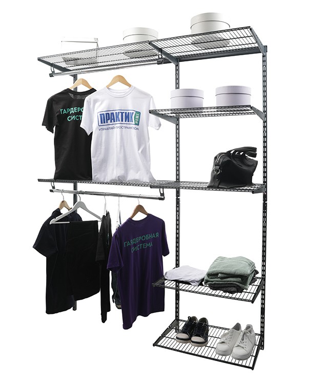 Гардеробная система Практик Home Optima G150 графит купить в Котласе Гардеробная система Практик Home Optima G150 графит купить в Котласе