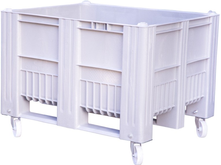 BoxPallet 1200x1000x900 мм сплошной на колесах серый купить в Котласе