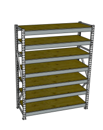 Стеллаж грузовой СГР 2500x1500x500 7 полок (фанера)