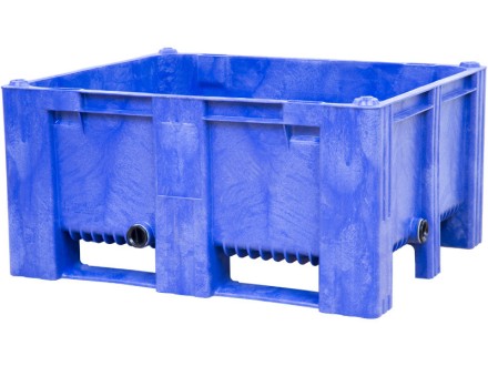 BoxPallet 1200х1000х580 мм сплошной на 2-х полозьях синий с 2 СП2 купить в Котласе