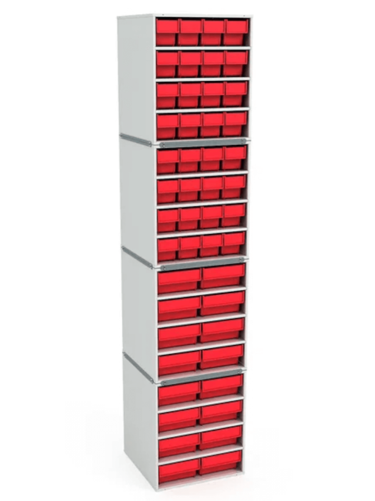 .Стационарная кассетница ДиКом (на 4 яруса) с красными ящиками купить в Котласе .Стационарная кассетница ДиКом (на 4 яруса) с красными ящиками купить в Котласе