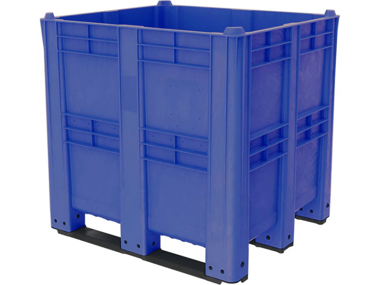 BoxPallet 1300х1150х1250 сплошной, на 3 полозьях синий купить в Котласе BoxPallet 1300х1150х1250 сплошной, на 3 полозьях синий купить в Котласе