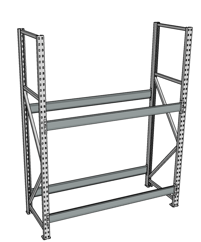 Стеллаж грузовой СГР 2500x2100x500 2 полки (без настила) купить в Котласе