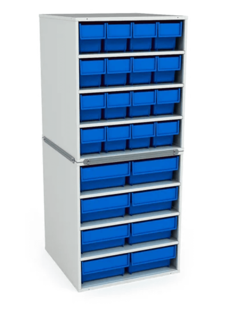 Стационарная кассетница ДиКом (на 2 яруса) с синими ящиками купить в Котласе Стационарная кассетница ДиКом (на 2 яруса) с синими ящиками купить в Котласе