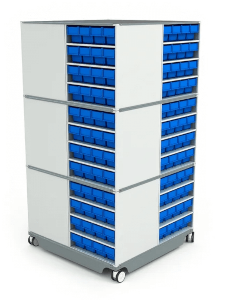 КП-02 Кассетница поворотная с синими ящиками купить в Котласе