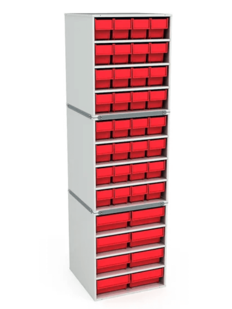 Стационарная кассетница ДиКом (на 3 яруса) с красными ящиками купить в Котласе Стационарная кассетница ДиКом (на 3 яруса) с красными ящиками купить в Котласе