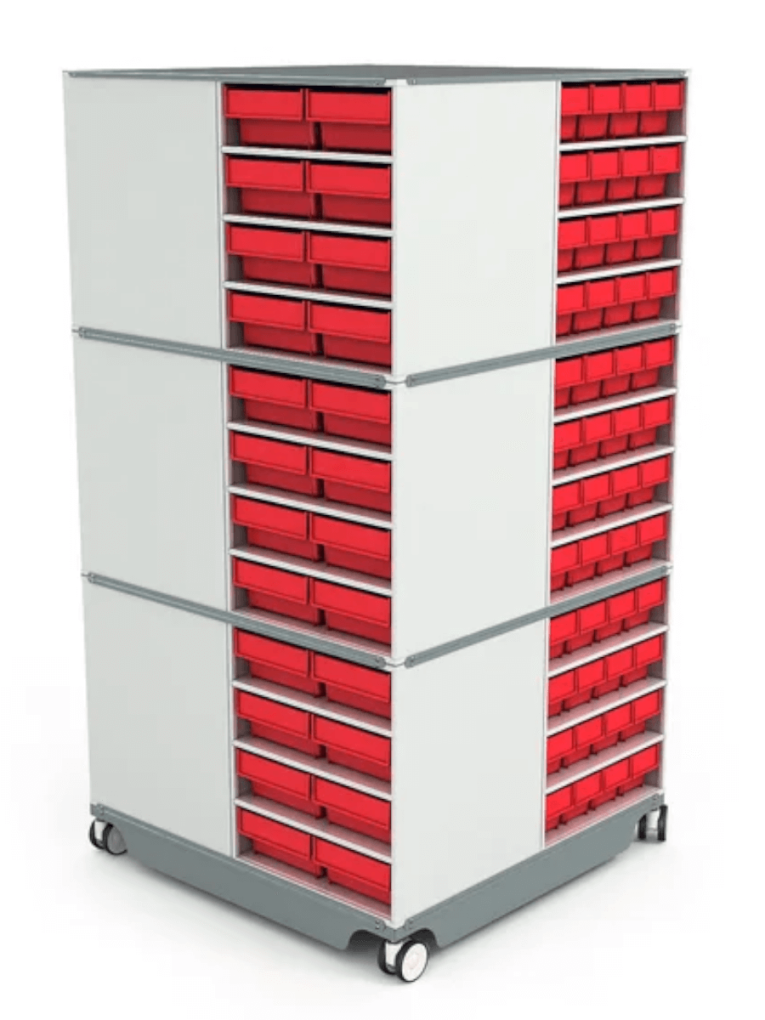 КП-03 Кассетница поворотная с красными ящиками купить в Котласе