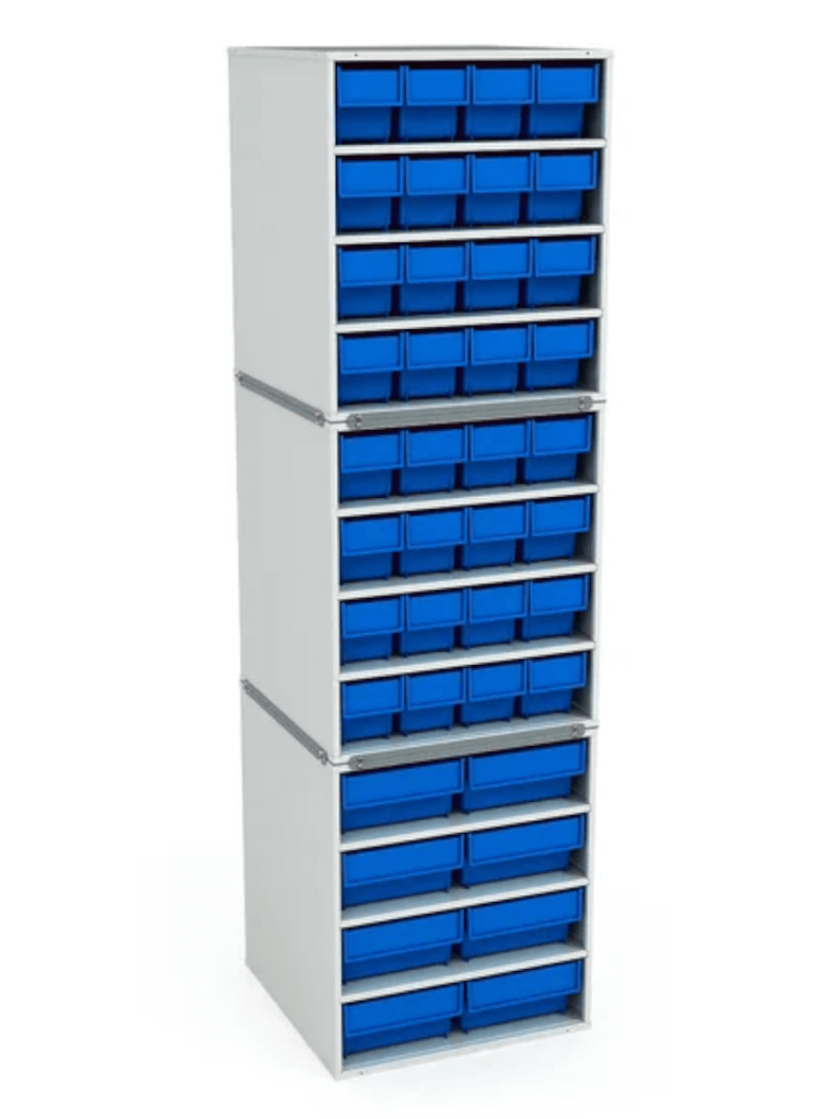 Стационарная кассетница ДиКом (на 3 яруса) с синими ящиками купить в Котласе Стационарная кассетница ДиКом (на 3 яруса) с синими ящиками купить в Котласе