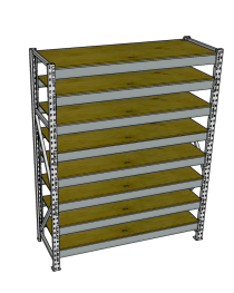 Стеллаж грузовой СГР 2500x2100x400 8 полок (фанера)