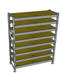 Стеллаж грузовой СГР 2500x2100x400 8 полок (фанера)