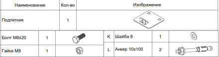 СТ-051 Подпятник (крепеж+2 анкера) купить в Котласе