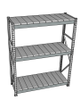 Стеллаж грузовой СГР 2500x1200x400 3 полки (металл)