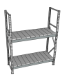 Стеллаж грузовой СГР 2000x1200x500 2 полки (металл)