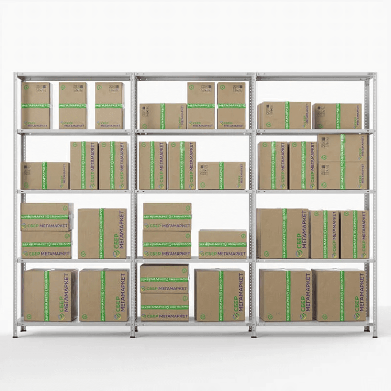 Стеллаж ПВЗ Сбер 2000х3000х400 5 полок купить в Котласе Стеллаж ПВЗ Сбер 2000х3000х400 5 полок купить в Котласе
