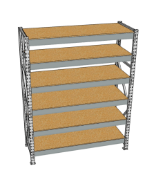 Стеллаж грузовой СГР 2500x1500x1000 6 полок (ДСП)