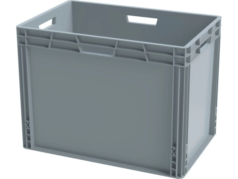 Ящик 600х400х440 cплошной, усиленное дно, цв. серый купить в Котласе