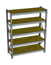 Стеллаж грузовой СГР 2500x1800x500 5 полок (фанера)